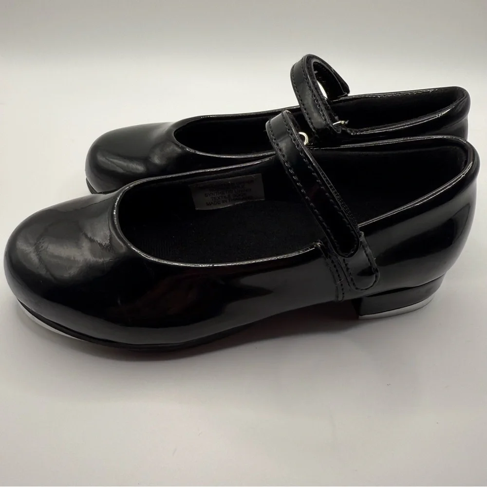 Shiny Black Kids Tap Shoes